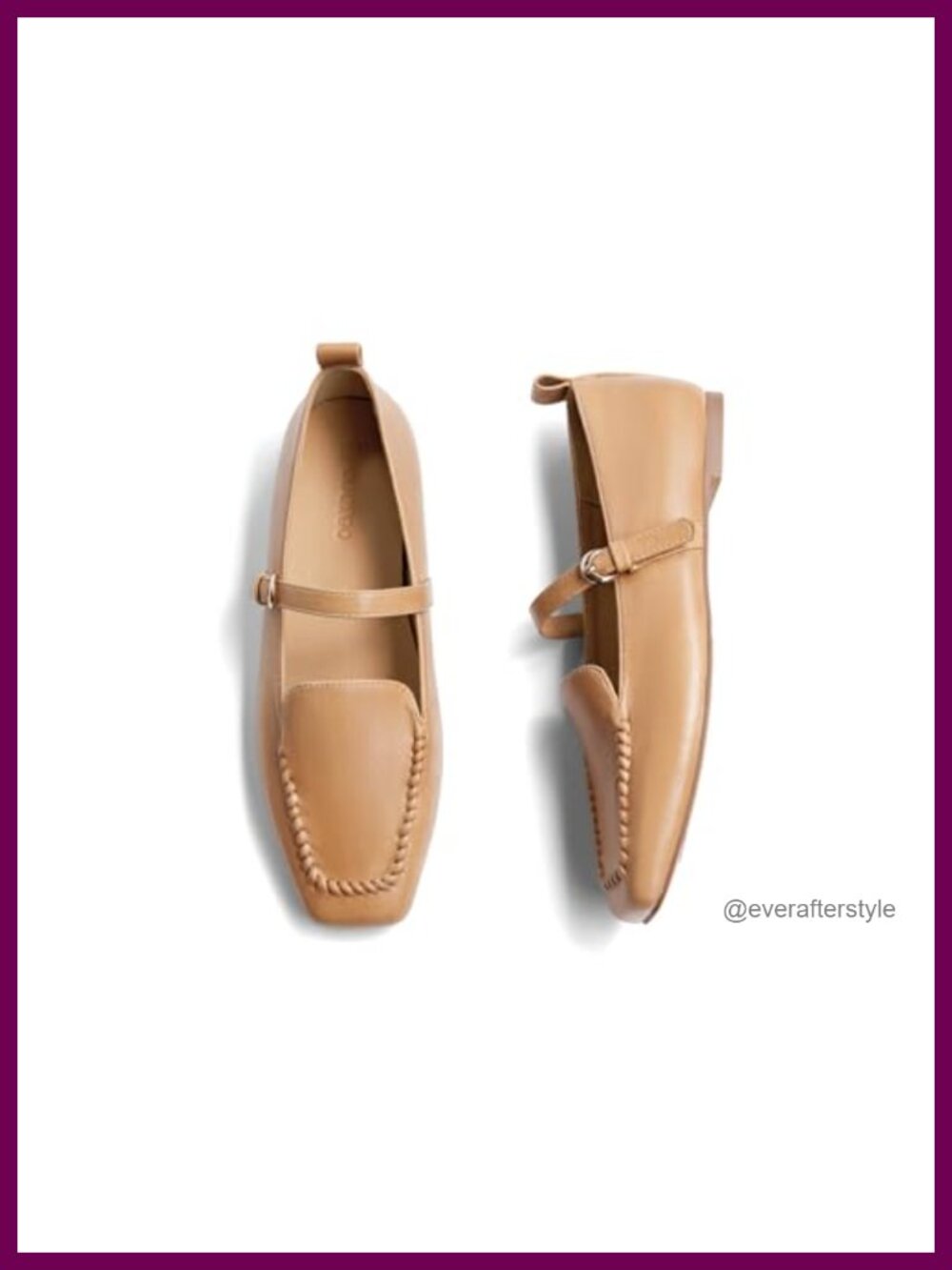Faux Leather Ballet Flats Square Toe Mary Jane Comfort Work Shoes